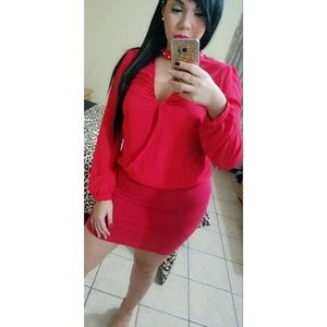 Long sleeve blouse in Red